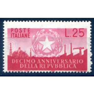 Repubblica. 10° anniversario della Repubblica 1956. Varietà.