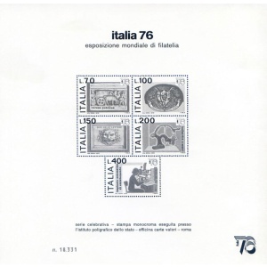 "Italia '76" cartoncino non gommato.
