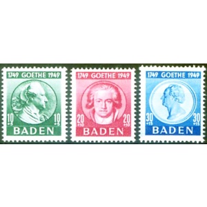Zone di occupazione: Baden. J.W. von Goethe 1949.