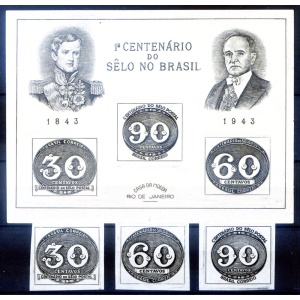 Centenario del francobollo brasiliano 1943.