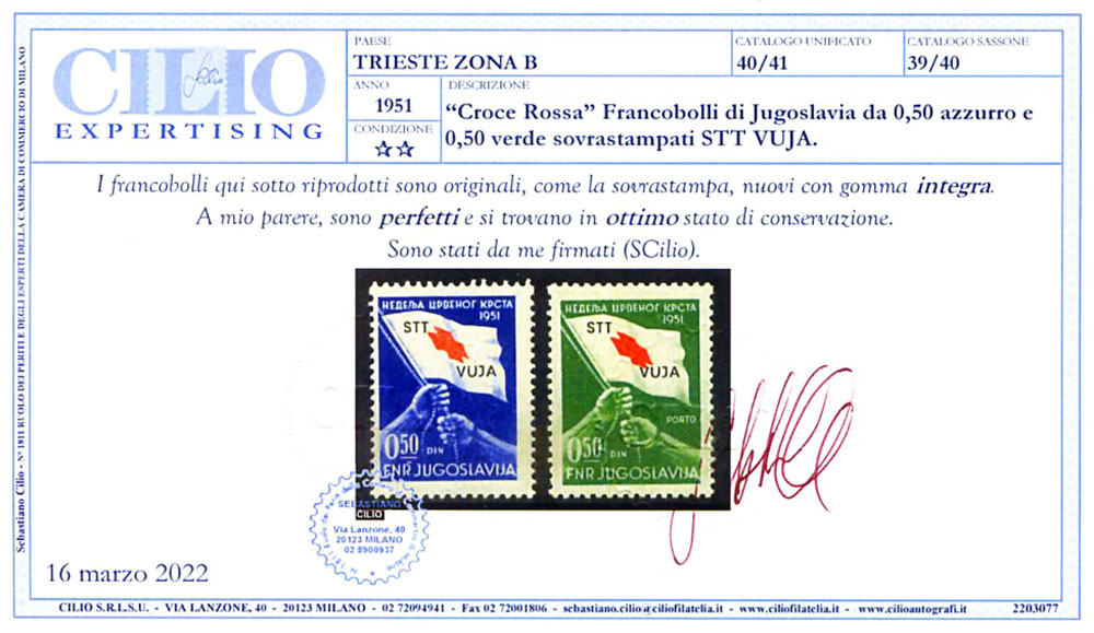 Zona B. Croce Rossa 1951.