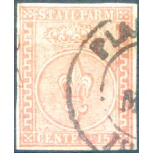Parma. Giglio 15 c. 1853-1855. Usato.