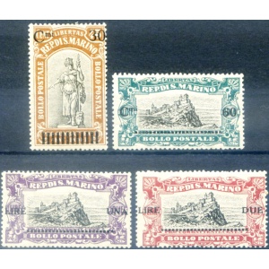 Pro combattenti. Soprastampati 1924. Linguellati.