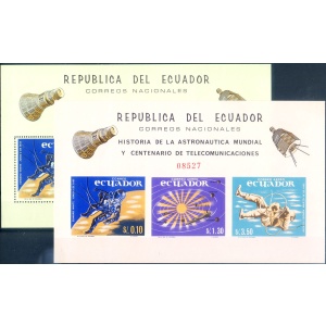 Astronautica 1966. 2 foglietti (con difetti).