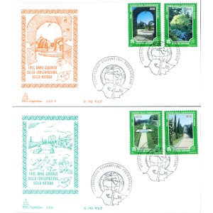Giardini Vaticani 1995. 4 FDC.