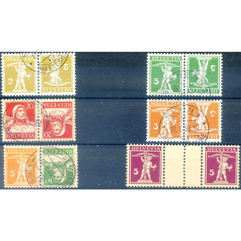 Tête-bêche. Piccolo insieme di emissioni, nuove e usate 1909-1930.